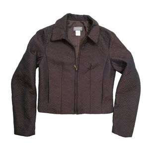 Kenar 6 Brown Iridescent Quilted Cropped Jacket